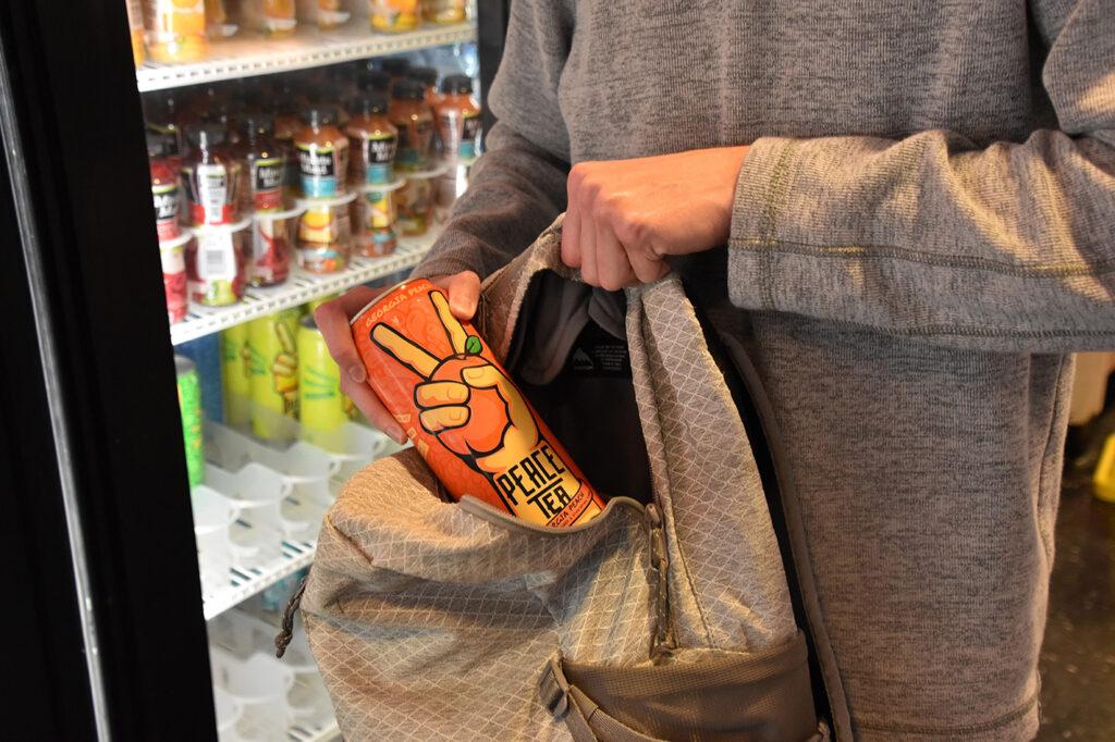 Someone shoplifting